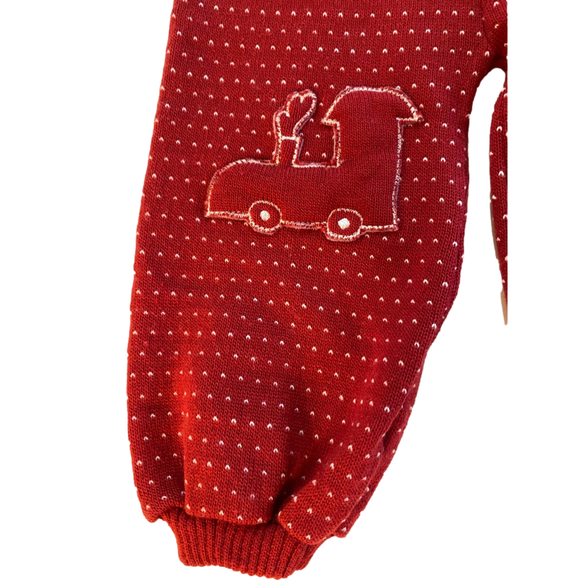 Baby Unbranded Red Knitted Overalls 12M - Picture 3 of 5